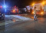 Mobil Espass Terbakar saat Isi Bensin di SPBU Kediri