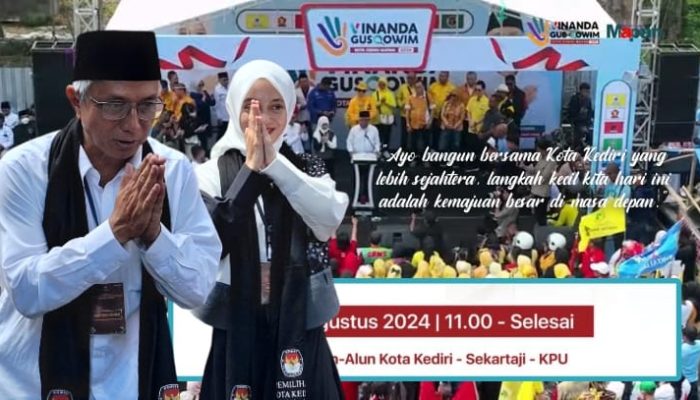 Deklarasi Pasangan Vinanda-Gus Qowim ‘Kota Kediri Mapan’ Diwarnai Dukungan Partai Besar Dan Ribuan Pendukung ‘VIQ’