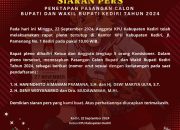 KPU Kabupaten Kediri Tetapkan Pasangan Calon Bupati dan Wakil Bupati Kediri Tahun 2024