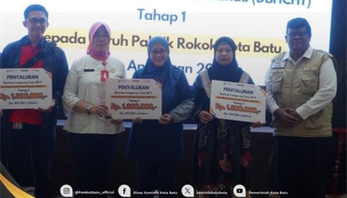 Percepatan Penanganan Inflasi, 182 Pekerja Pabrik Rokok Di Kota Batu Terima BLT DBHCHT