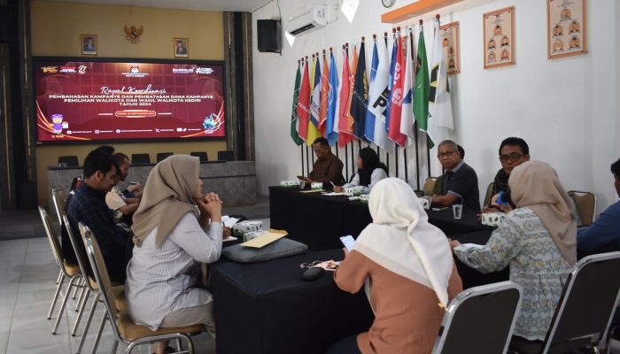 KPU Kota Kediri Gelar Rakor Merumuskan Bahan Kampanye, Titik Lokasi Dan Tempat Pemasangan APK