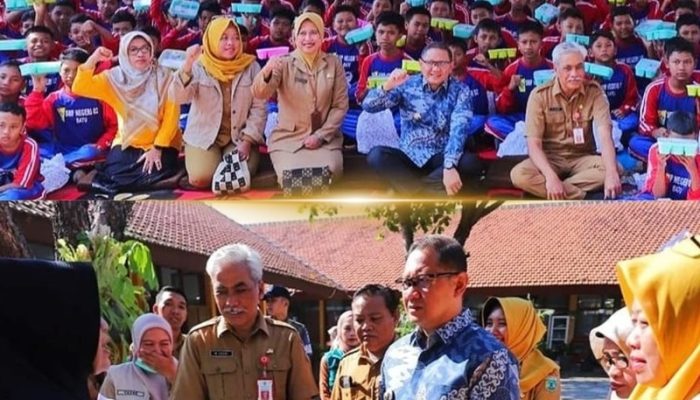 Gerakan Nasional Aksi Bergizi Tour To School, Pj. Wali Kota Batu Bagikan Sarapan Penuh Gizi