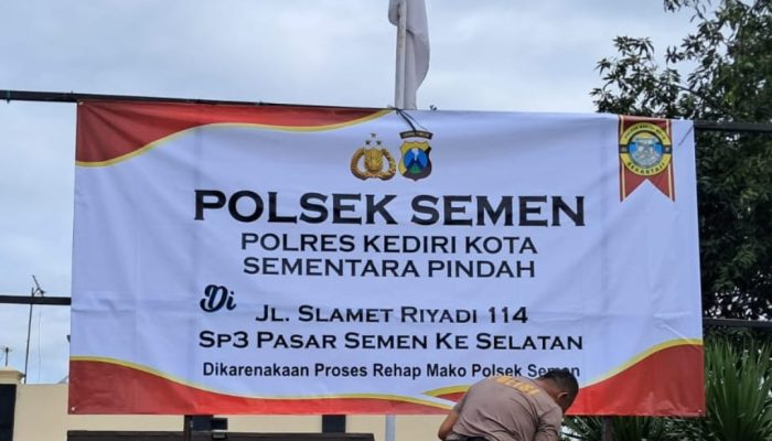 Polsek Semen Pindah Sementara, Renovasi Mako Selesai Dalam 1-2 Bulan