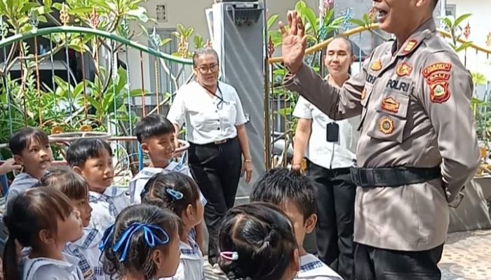 Program Polisi Sahabat Anak: Polsek Denpasar Barat Kunjungi PAUD Nata Kids