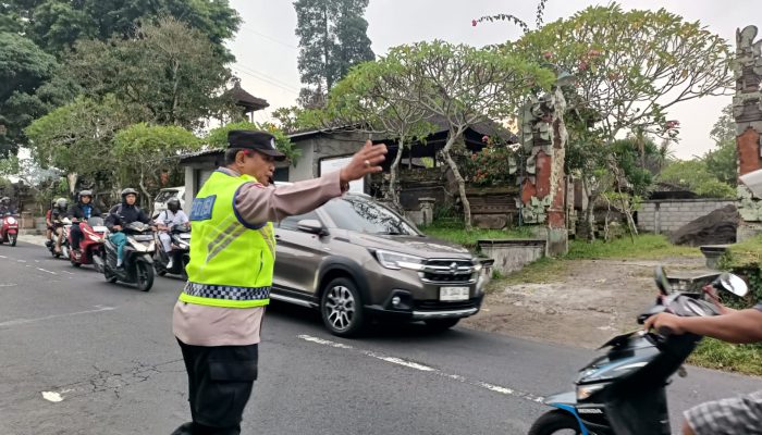 Polsek Marga Gelar Personel Strong Point Pagi Sepanjang Jalan Wisnu Marga