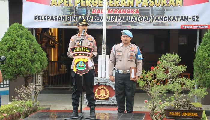 Polres Jembrana Lepas 43 Bintara Remaja OAP, Kapolres: “Kalian Pulang sebagai Cahaya Harapan bagi Papua”