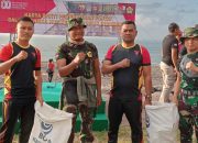 Brimob Tohpati Bersinergi dengan TNI dan Masyarakat Laksanakan Karya Bakti HUT RI ke 80 di Pantai Lembeng