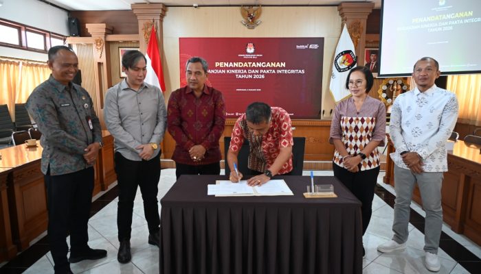 Gebrakan Awal Tahun 2026, KPU Bali Teken Perjanjian Kinerja dan Pakta Integritas: Momentum Pentingnya Penguatan Komitmen Kelembagaan