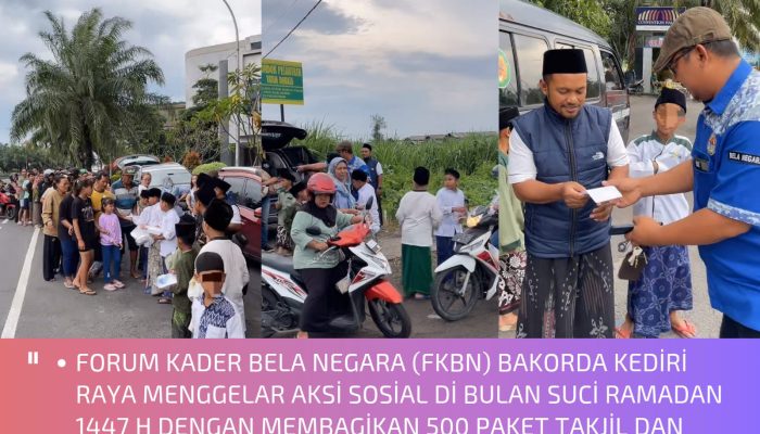 Berbagi Berkah Ramadan, FKBN Kediri Raya Salurkan 500 Paket Takjil dan Santunan Anak Yatim