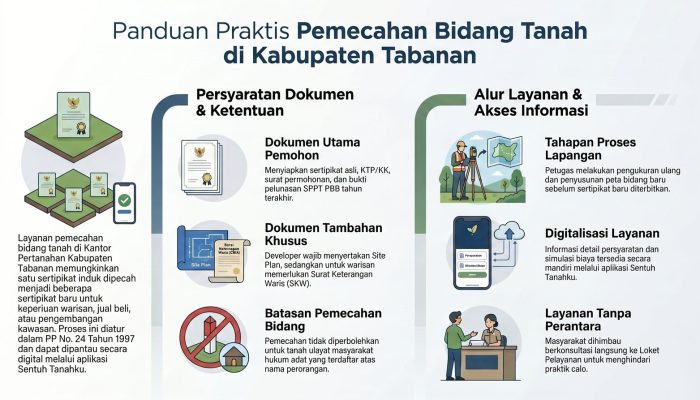 Kenali Prosedur dan Syarat Pemecahan Bidang Tanah di Kantor Pertanahan Kabupaten Tabanan