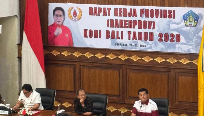 Pimpin Rakerprov Perdana KONI Bali 2026, Giri Prasta dan Koster Kompak Targetkan Bali Tembus 5 Besar PON 2028