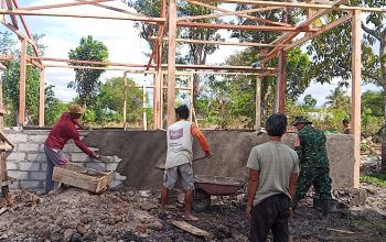 Gotong Royong Satgas TMMD dan Warga Wujudkan Hunian Layak bagi Masyarakat Dompu