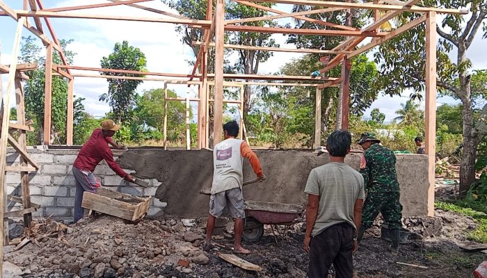 Gotong Royong Satgas TMMD dan Warga Wujudkan Hunian Layak bagi Masyarakat Dompu