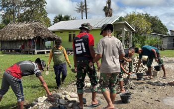 Dukung Ketahanan Pangan, Satgas TMMD 129 Kodim Belu Garap Tembok Penahan Jalan Usaha Tani 1,5 Km