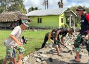 Bahu-Membahu Bersama Warga, Satgas TMMD Genjot Pembangunan Tembok Penahan Jalan Usaha Tani 1,5 Km