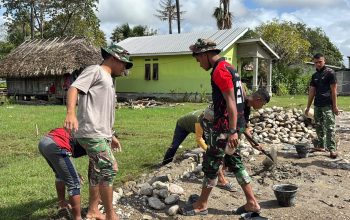 Wujudkan Impian Petani, Satgas TMMD Kebut Tembok Penahan Jalan Usaha Tani Sepanjang 1.500 Meter