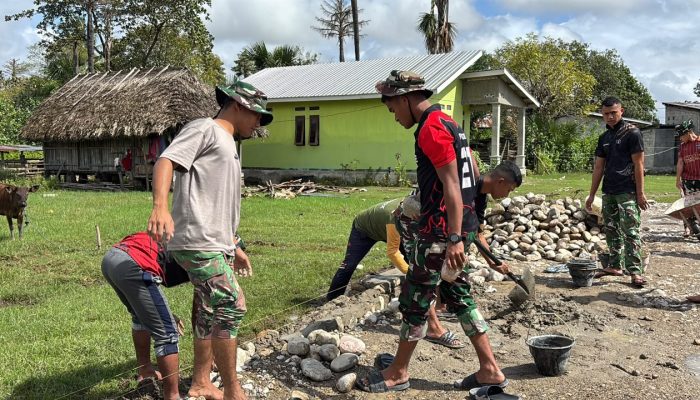 Wujudkan Impian Petani, Satgas TMMD Kebut Tembok Penahan Jalan Usaha Tani Sepanjang 1.500 Meter